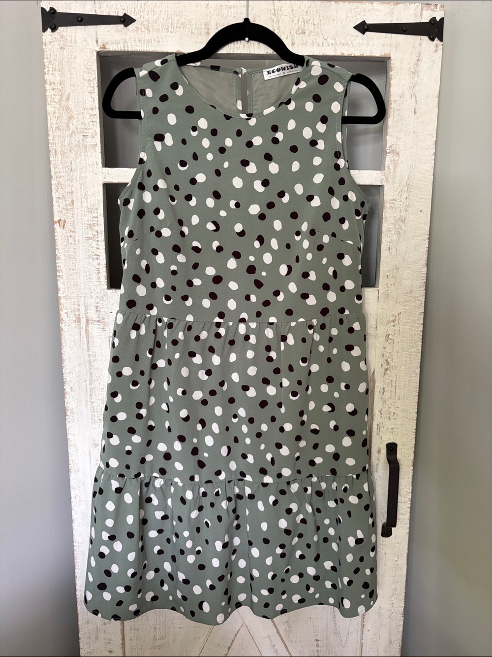 NWOT Sage Green Polka Dot Dress